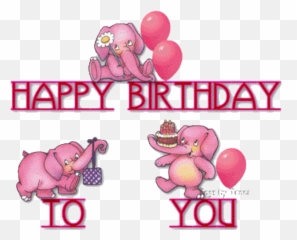 Latest Birthday Wishes With Elephant - Animated Happy Birthday Elephant Gif Emoji,Elephant Emoticon