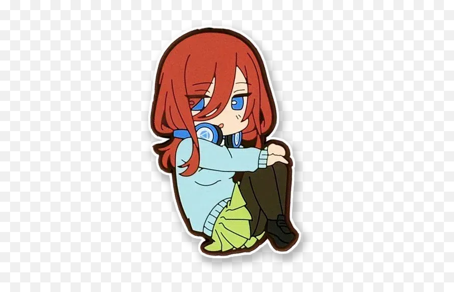 Gotoubun Sticker Pack - Stickers Cloud Emoji,Red-haired Girl Emoticon