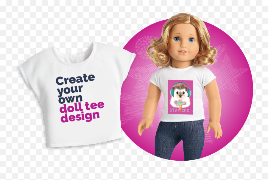 Create Your Own Custom Doll Girl - Short Sleeve Emoji,American Girl Doll Emoji Room