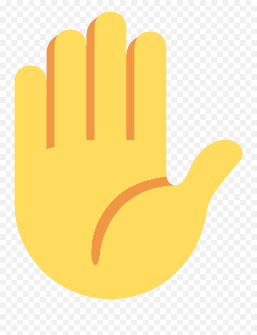 Raised Hand Emoji Clipart - Transparent Raise Hand Emoji,Yellow Hand Emoji