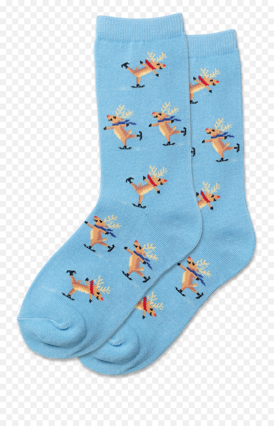 Kids Skating Reindeer Crew Socks - Unisex Emoji,Emoji Socks Girls