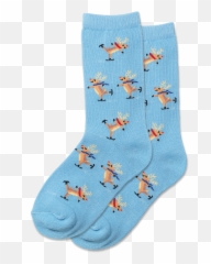 Kids Skating Reindeer Crew Socks - Unisex Emoji,Emoji Socks Girls