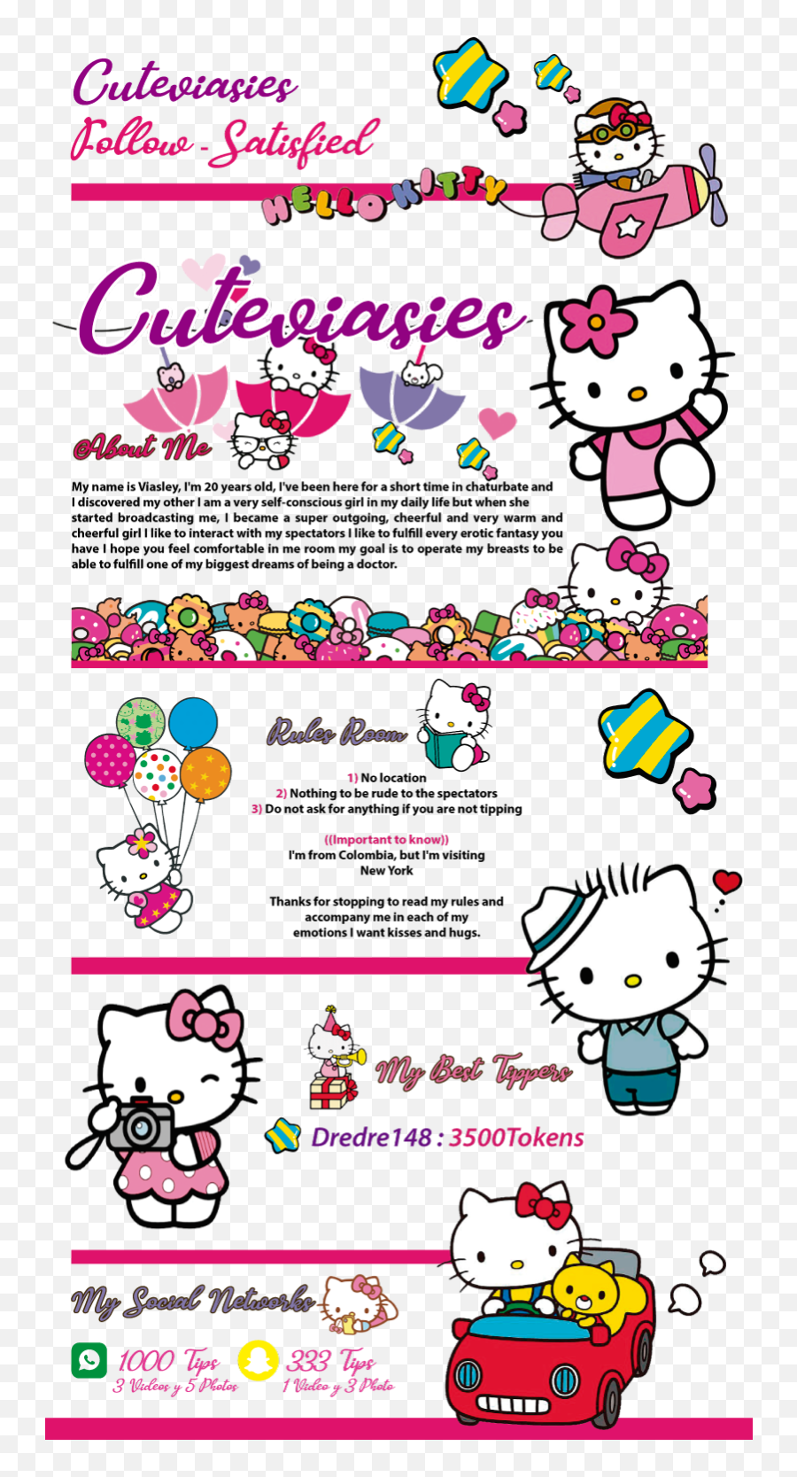Cuteviasies At Chaturbate Cuteviasiesu0027s Room - Hello Kitty Emoji,Hug And Kiss Emoticon Text