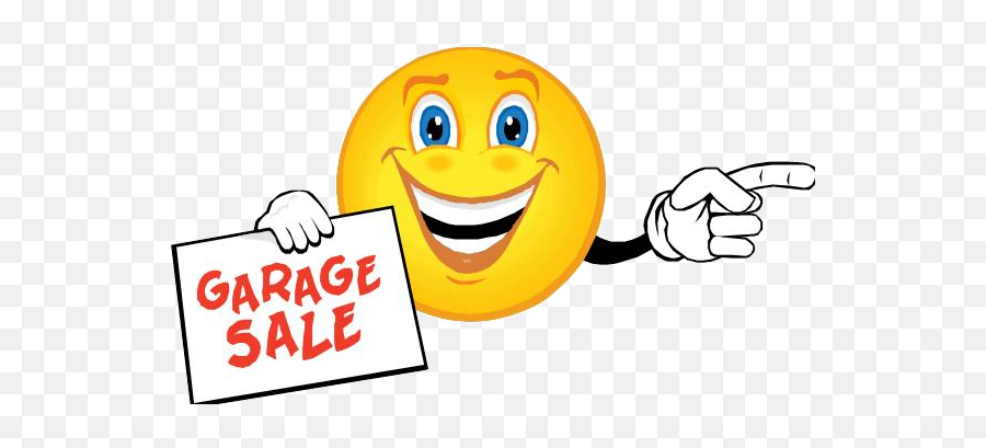 Around Town News - Garage Sale Smiley Face Emoji,Garage Sale Emoticon