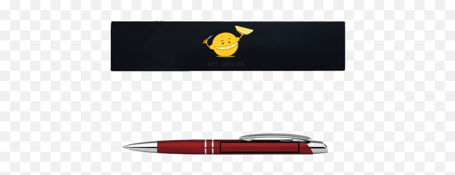 Marieta Soft Ballpoint Pen In A Gift Box With Printing Keep Smiling - Happy Emoji,Pen Text Emoticon