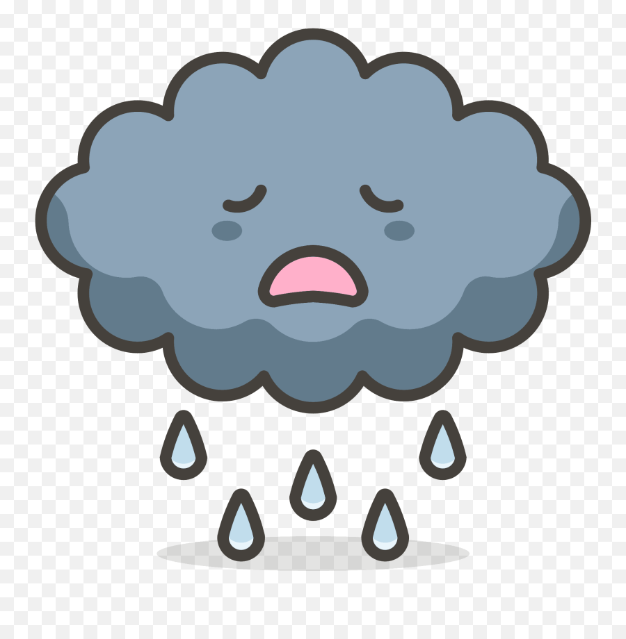 Cloud With Rain Emoji Clipart - Dark Cloud Cartoon Png,Rain Emoji