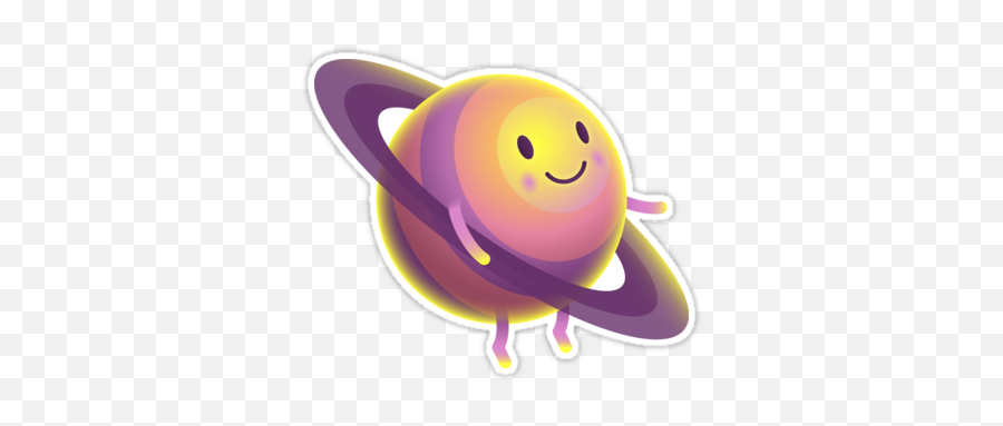 Saturn Sticker - Happy Emoji,Ariana Kawaii Emoticon Shirt