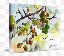 Oak Leaves Autumn Inspiration - Autumn Acorns Painting Emoji,Many Emotions Art