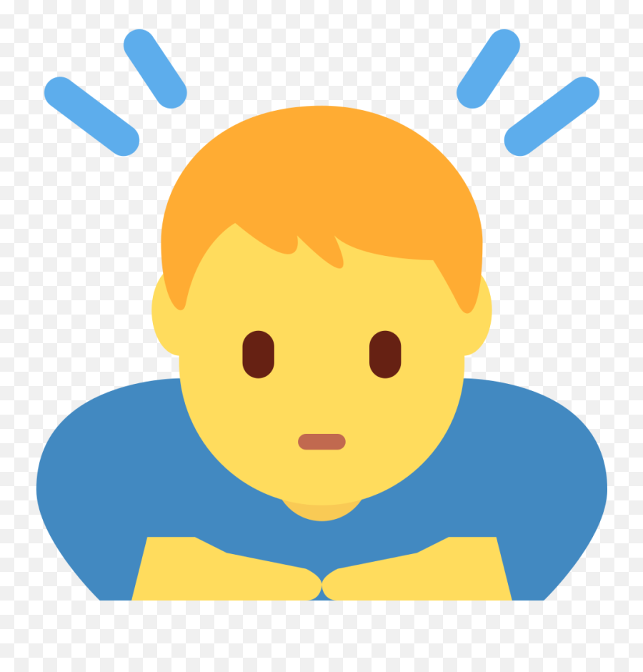 Person Bowing Emoji - Male Bowing Emoji,Bow Emoji Transparent