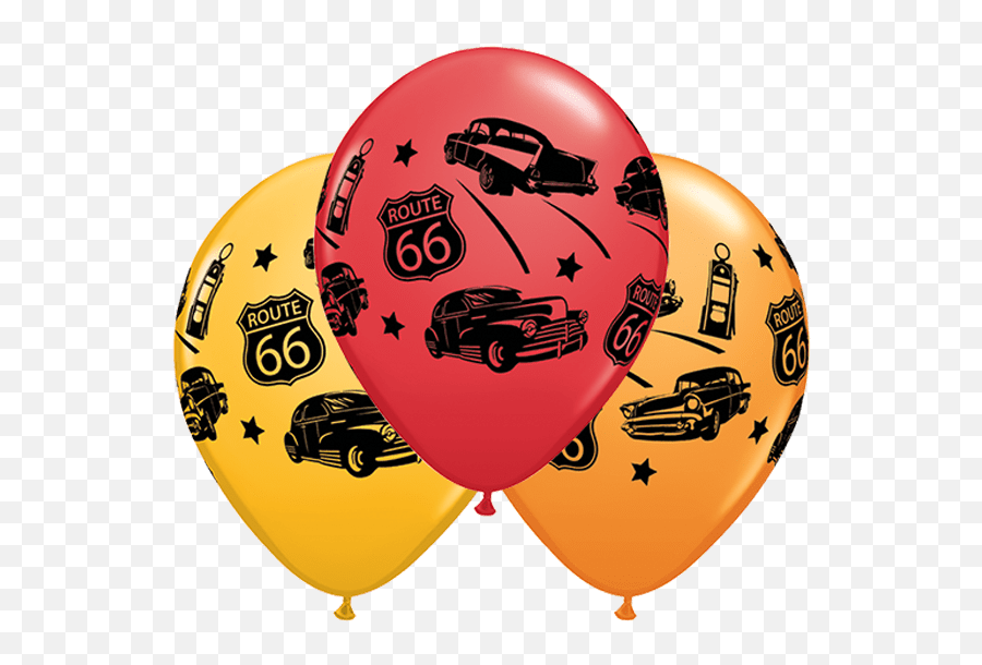 10 X 11 Qualatex Latex Balloons - Classic Cars On Route 66 5 Balloons Emoji,Sparkle Emoji Balloons