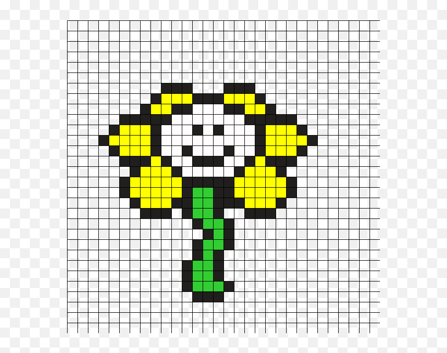 Floweytheflower By Theleafbladedwarrior On Kandi Patterns - Flowey Pixel Art Emoji,Annoying Dog Undertale Emoticon