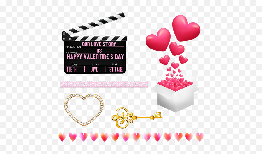 Valentine Valentines Day Heart Love Public Domain Image Emoji,Emotions Border Clipart