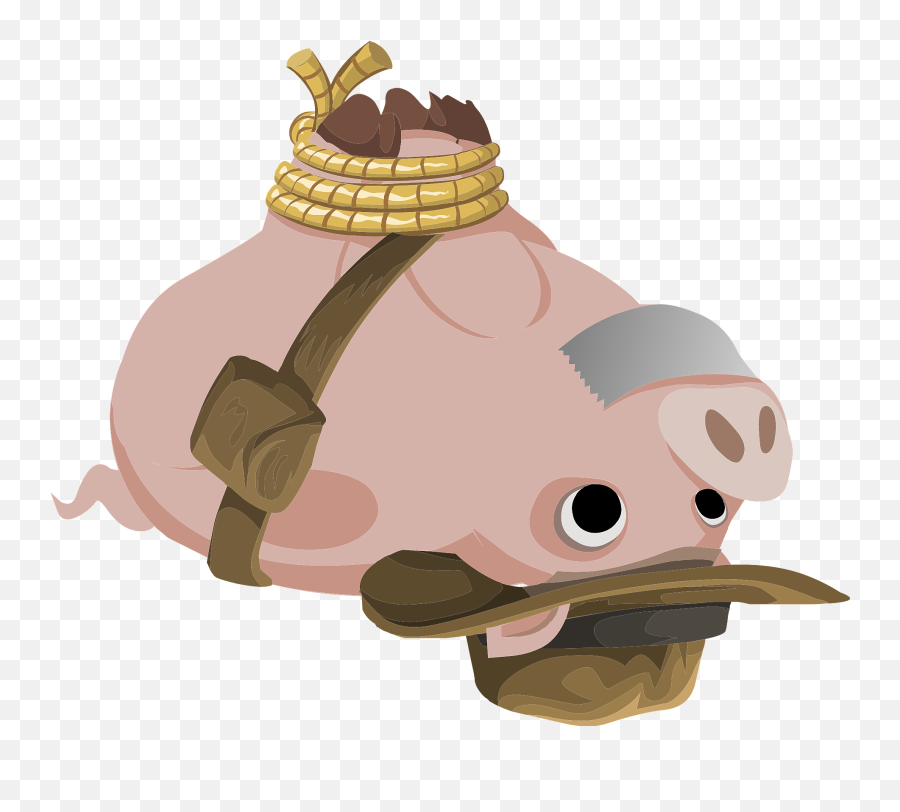 Hunter Pig With Feet Tied Together And Tape On Its Mouth - Upside Down Pig Emoji,Taped Mouth Emoji