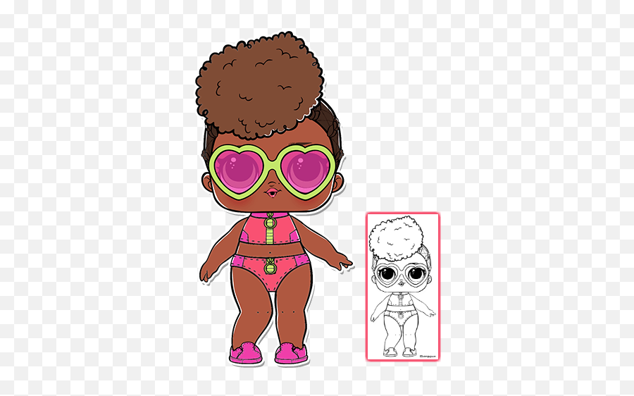 Download Hd Rip Tide Lol Surprise Dolls Coloring Page - Lol Rip Tide Lol Surprise Emoji,Confetti Emoji Png