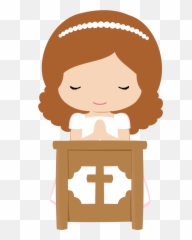 Girls In Their First Communion Clip Art - First Communion Clip Art Emoji,Communion Emoticon