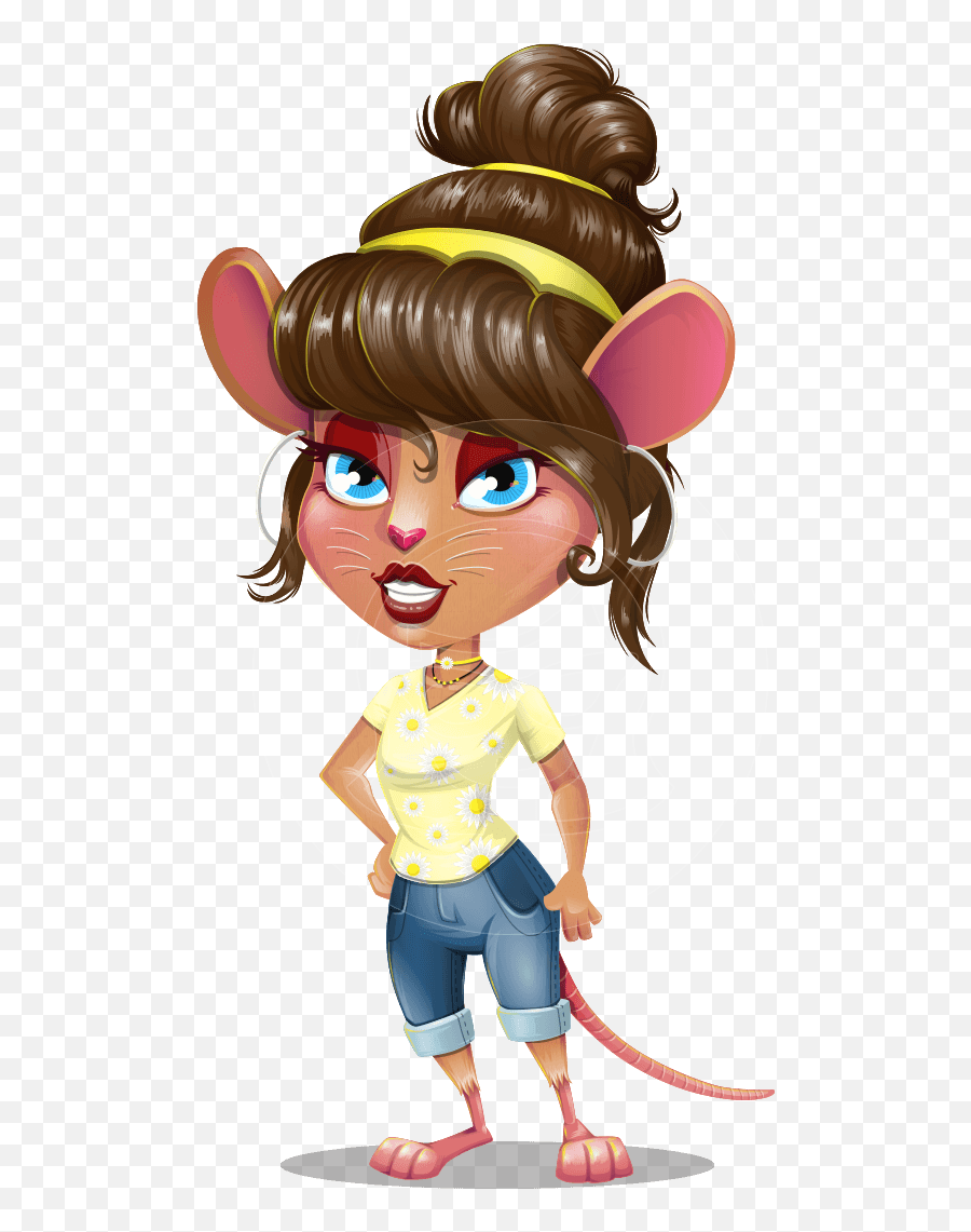 Pin On Animal Cartoon Characters - Female Cartoon Mouse Girl Emoji,Vector Cartoon Faces Emotions