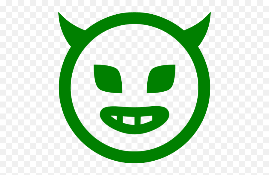 Green Evil Icon - Happy Emoji,Evil Grin Emoticon