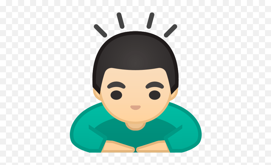 Man Bowing Emoji With Light Skin Tone - Emoji,Bow Emoji Transparent