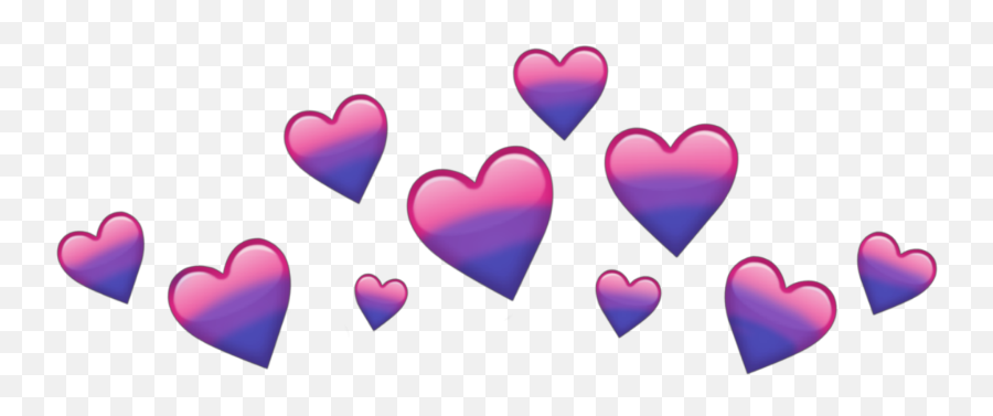Pride Prideflag Sticker - Transparent Bisexual Heart Crown Emoji,Bi Pride Heart Emojis