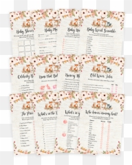 Floral Woodland Girl Baby Shower Games - Horizontal Emoji,Childrens Book Emoji Pictionary Baby