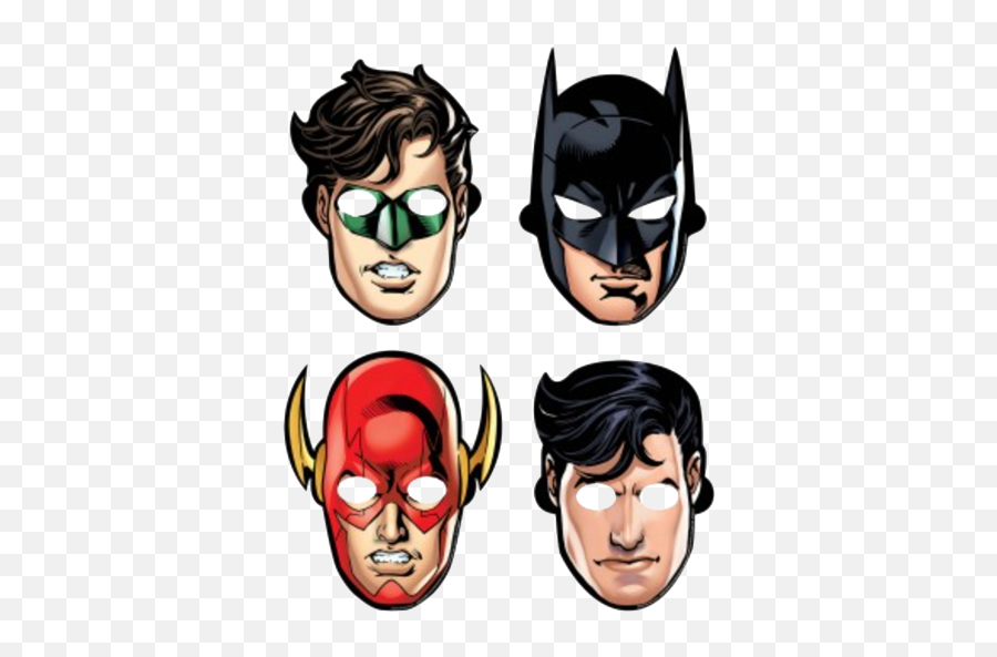 Justice League Party Masks - Batman Emoji,Justice Emoji Party Supplies