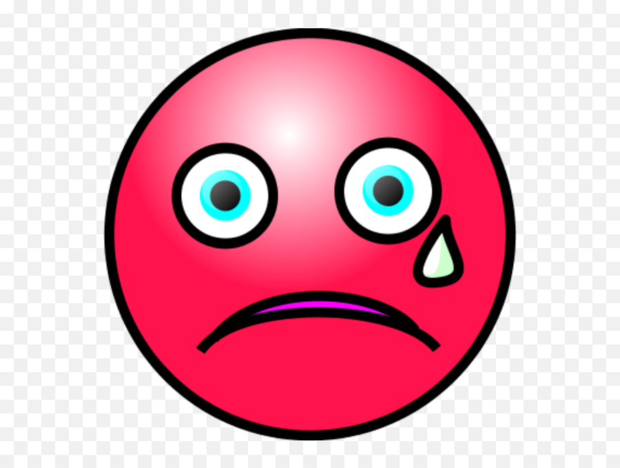 Emoticons Crying Face - Cartoon Sad Face Red Emoji,Crying Baby Emoji