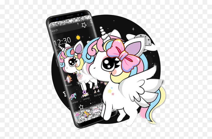 Glitter Galaxy Cute Rainbow Unicorn Theme - Apps On Google Play Android Emoji,Unicorn Emojis For Android