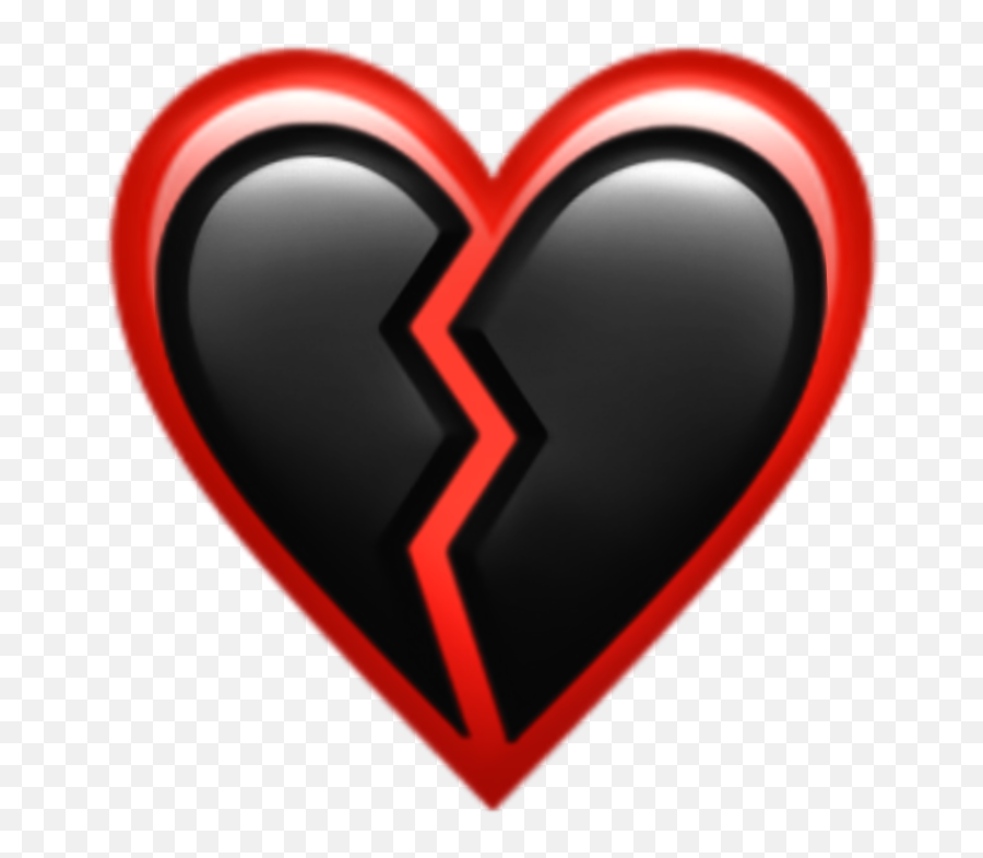 Black Red Emoji Broken Sticker By Josephine - Language,Emoji For Broken Heart