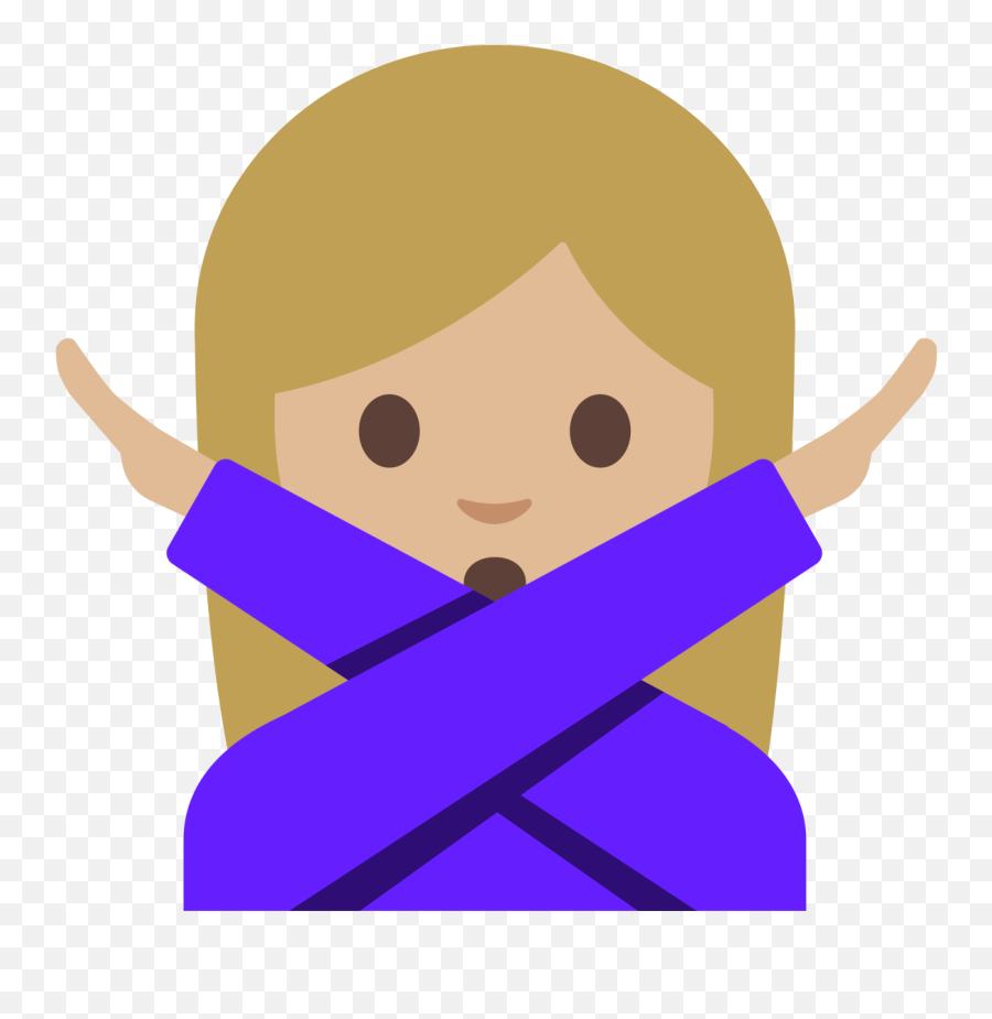 Emoji U1f645 1f3fc - No Clipart,C4 Emoji