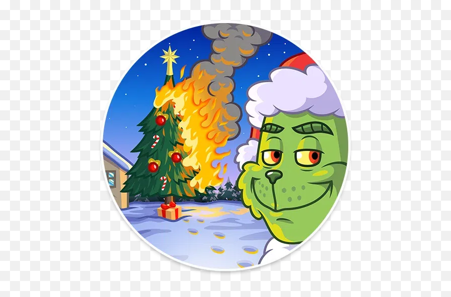 Fire Christmas Christmastree Grinch Sticker By Mare - Sticker De Navidad Grinch Emoji,Emoji Tree And Fire