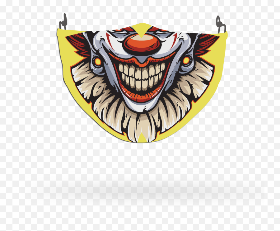 Joker Clown Pattern Face Covering Print 3 - Wide Grin Emoji,Scared Dinosaur Emoticon