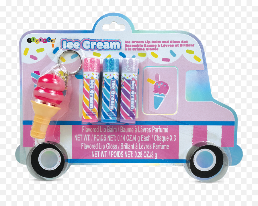 Ice Cream Truck Lip Balm And Gloss Set - Girly Emoji,Cupcake+truck Emoji