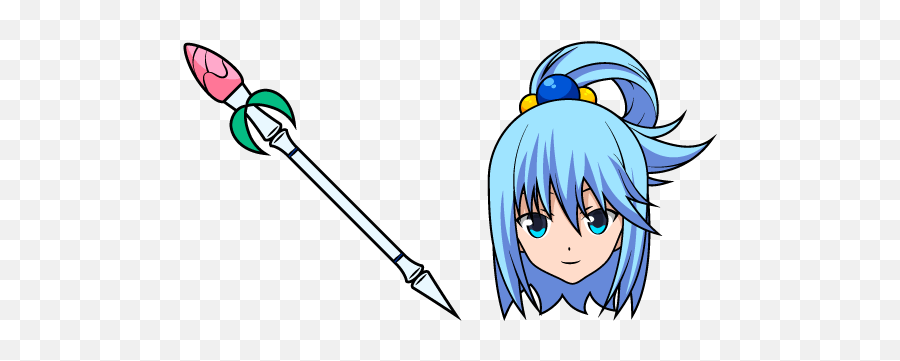 Konosuba Aqua And Staff Cursor U2013 Custom Cursor - Anime Cursor Emoji,Emotions Of Saitama