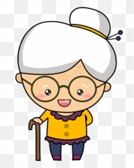 Family Members - Grandma Cartoon Emoji,Grandpa And A Turn Sighn And Grandma Emoji