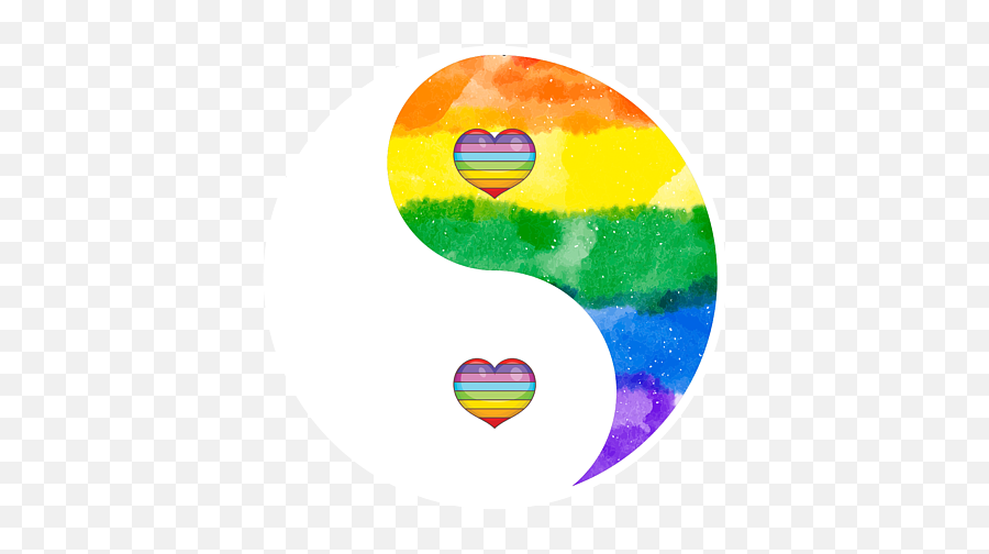 Lgbt Yin Yang Gay Pride Harmony Mandala Heart Gift T - Shirt Lgbt Mandala Emoji,Gay Emoticon Symbols