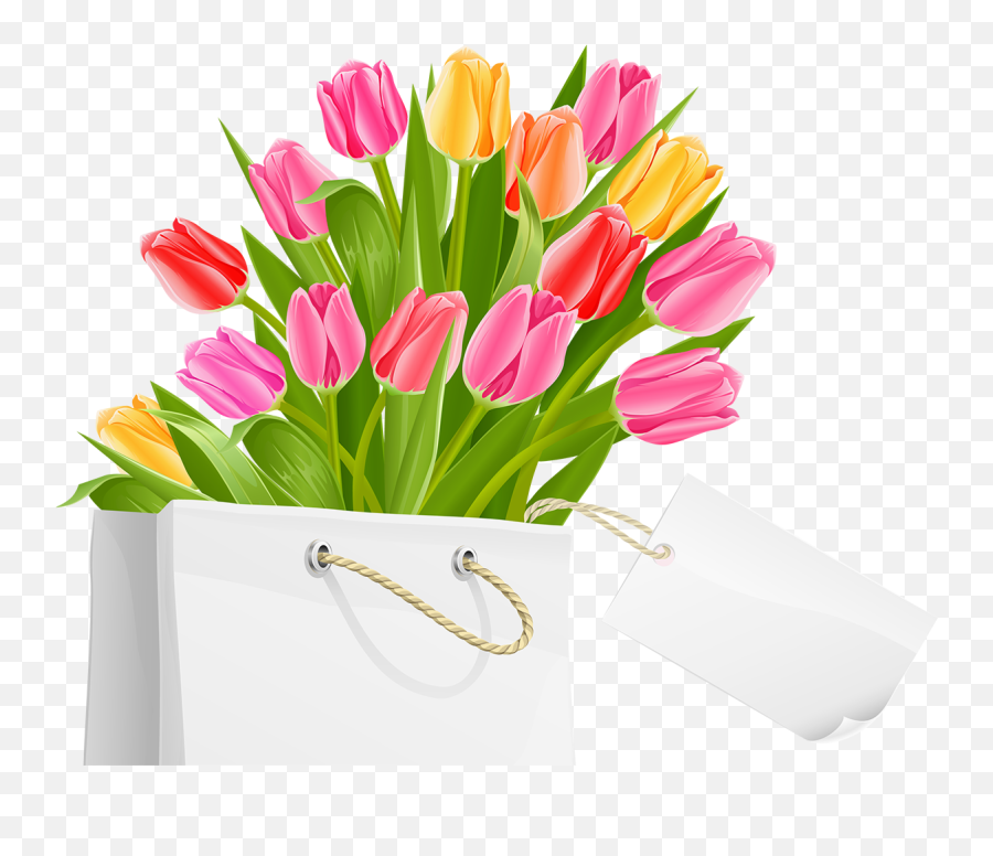 Tulips Png Clipart Picture - Bag Of Flowers Png Emoji,International Women's Day Emoticon