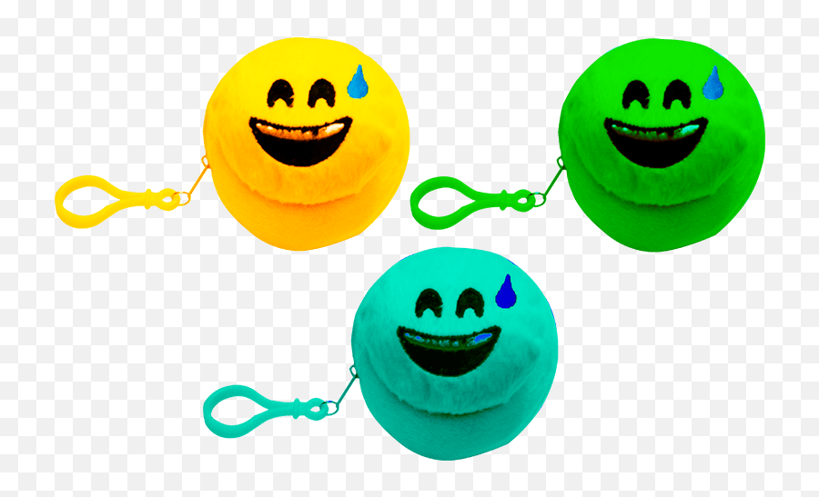 Smiley Face Plush Coin Purse Case Yellow Green Light Green - Happy Emoji,Indian Emoticon