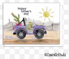Desert Critters Purple Jeep Fatheru0027s Day Card Emoji,Father & Son: Pushing Through Emotions