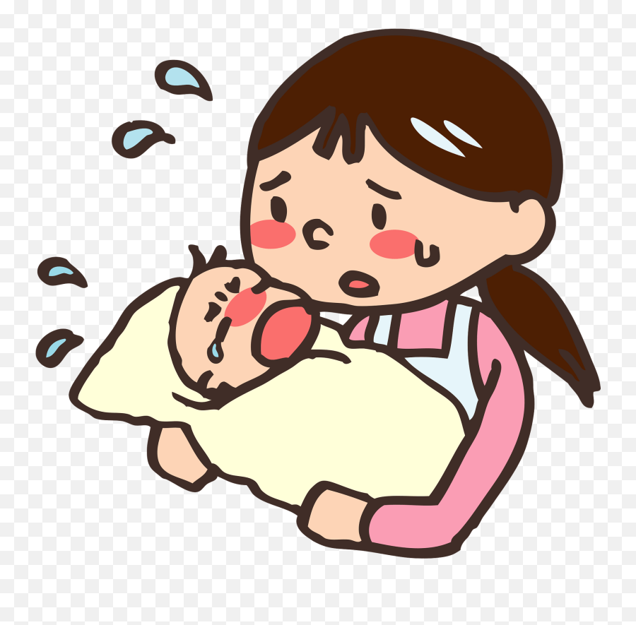 Mother And Baby Are Both Crying Clipart - Infant Emoji,Crying Baby Emoji