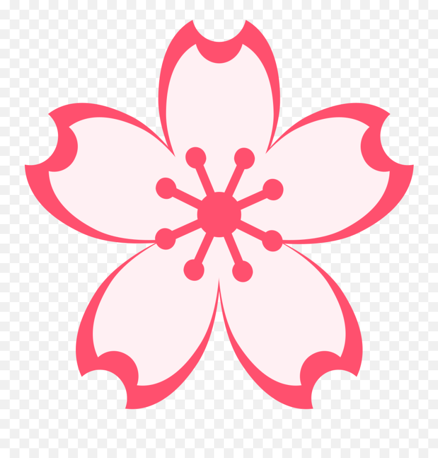 Cherry Blossom - Flower Emoji In Black,Sakura Flower Emoji