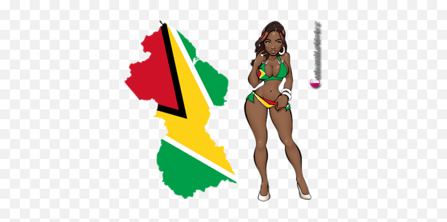 57 Proud To Be A Caribbean Ideas Caribbean Guyanese - Guyana Cartoon Honey Emoji,Emoji Bikini Woman Flag