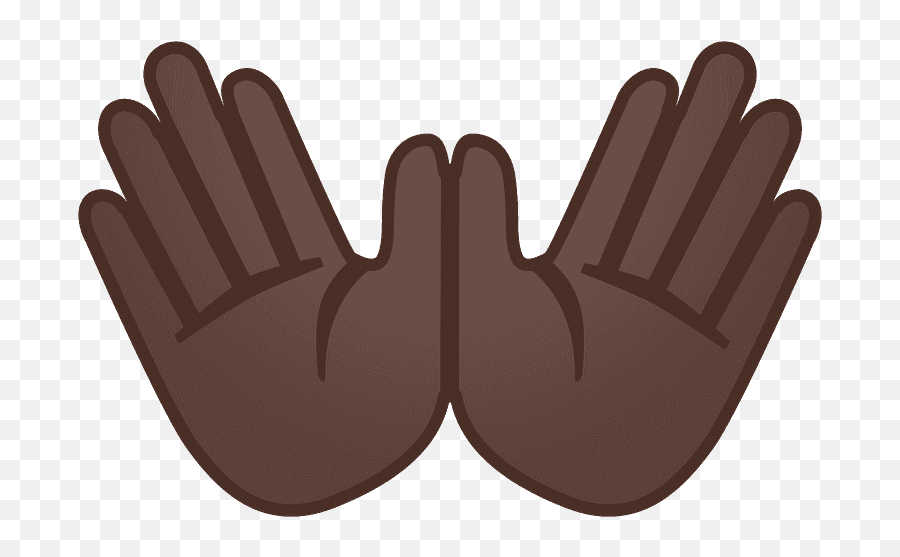 Open Hands Emoji With Dark Skin Tone - Open Hands Brown Emoji,Glove Emoji
