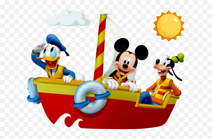 Mickey Donald U0026 Goofy In Sailboat Cute Disney Disney - Mickey Emoji,Emoji Disney Games