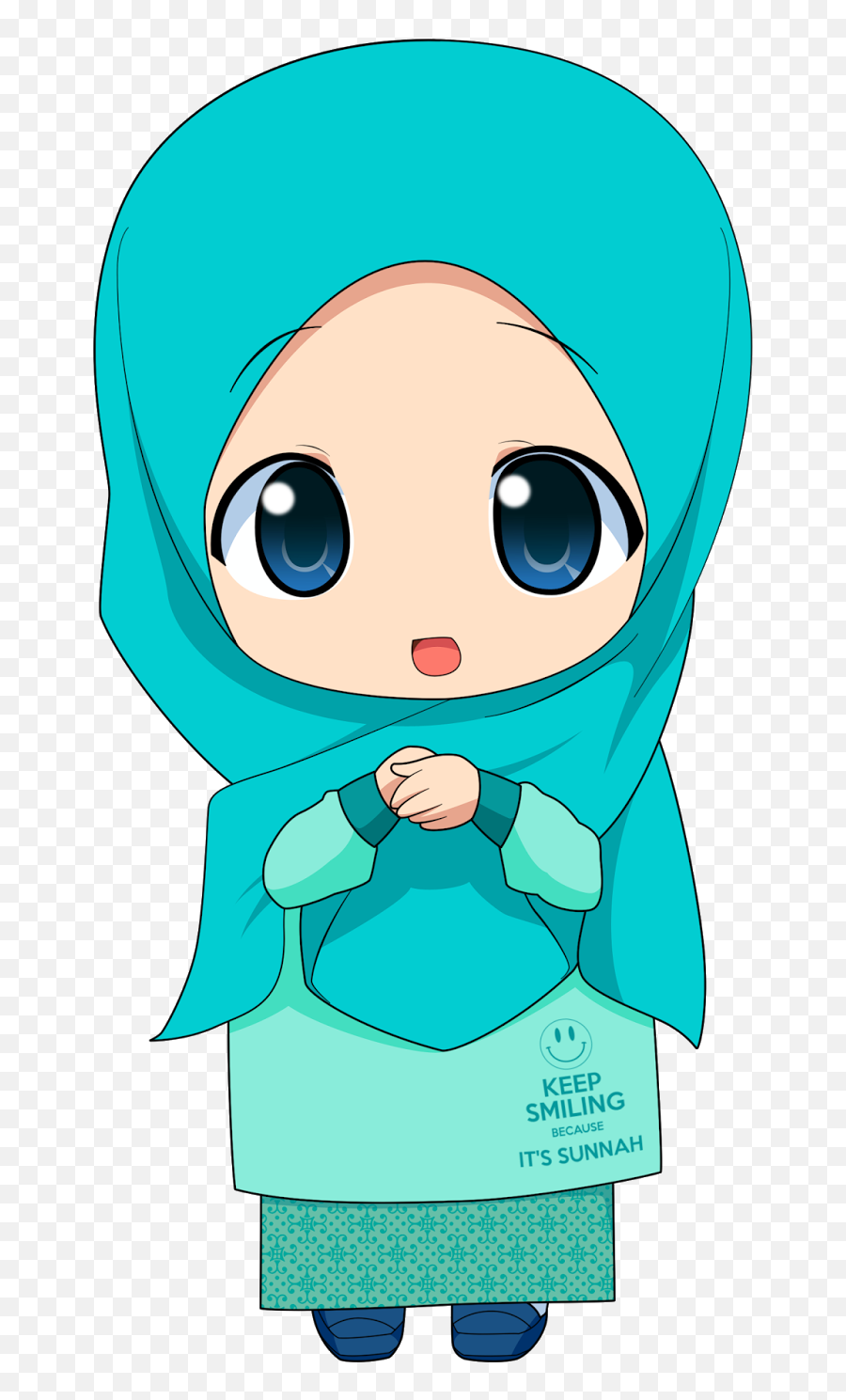 Anime Girl Hijab Clipart - Anime Chibi Girl Muslim Emoji,Anime Emotion Sheet