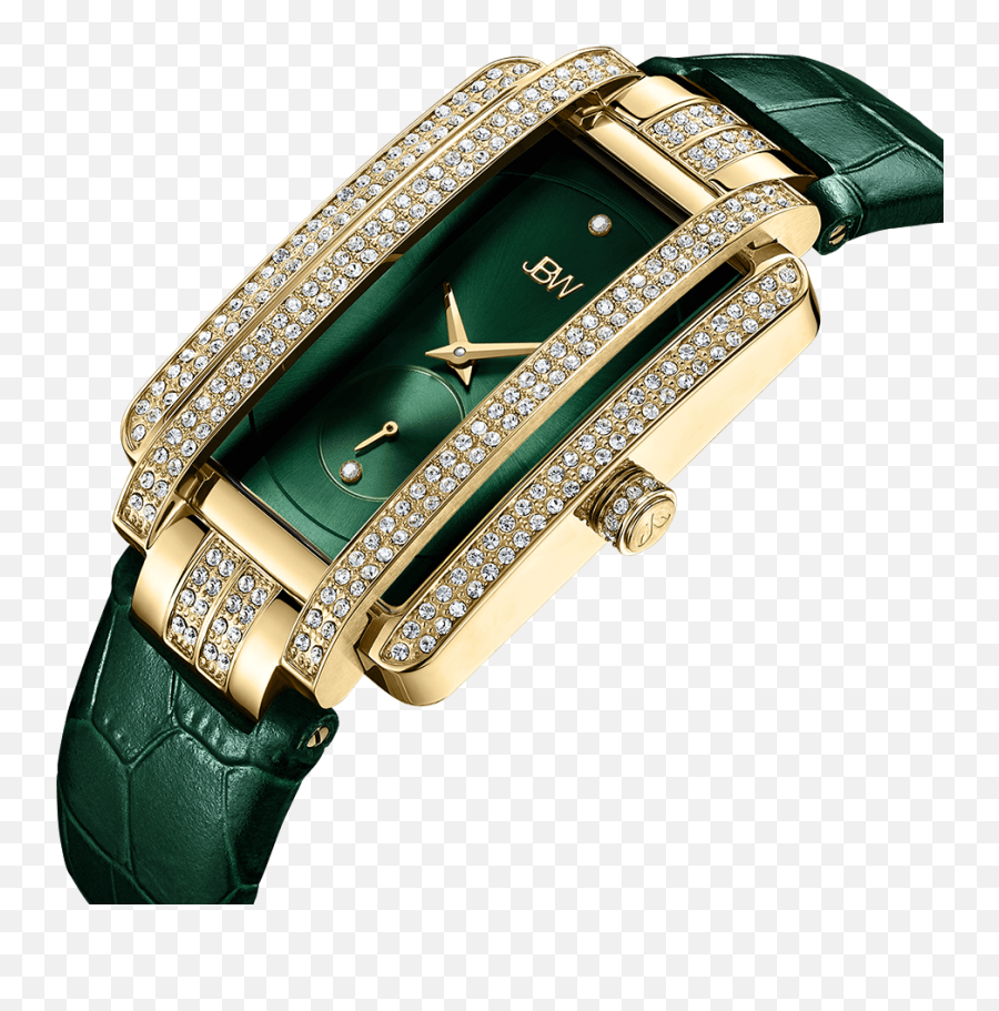 Womens Gold Diamond Watch With Green Strap - J6358l B Emoji,How Does Emerald Left Green Affect Emotions