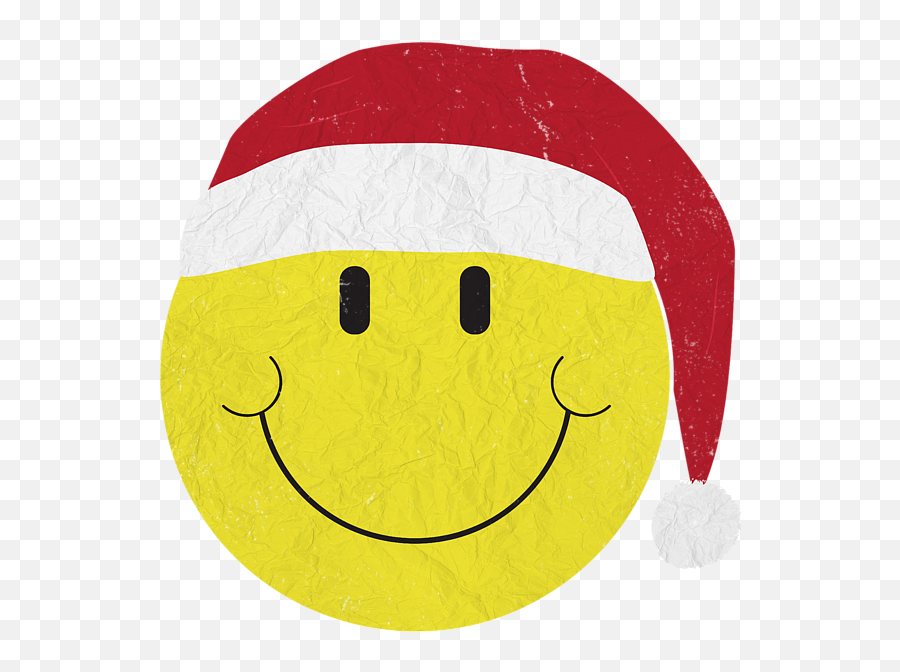 Smiley Face With Christmas Santa Hat Beach Towel - Happy Emoji,Serbiaflag Emoji