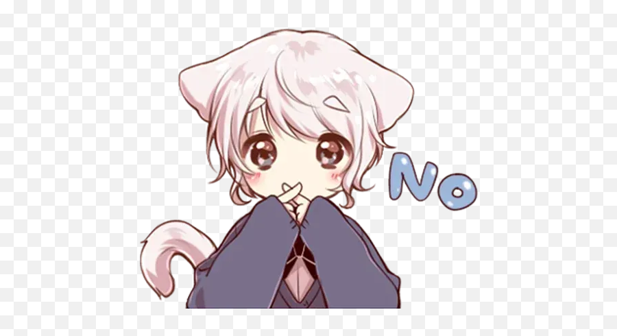 Cute Cat Ear Boy Whatsapp Stickers - Stickers Cloud Cute Anime Boy Transparent Sticker Emoji,Anime Cat Emoticon