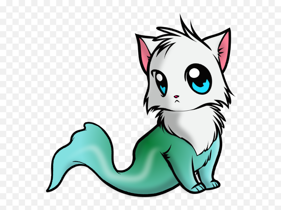 Mermaid Cat Sticker By Mary Ellen - Cute Cat Coloring Pages Emoji,Location Of All Ellen Emojis