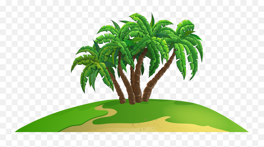 Palm Tree Emoji Png - Palm Island Png Clip Art Image Transparent Tropical Island Clipart,Christmas Tree Emoji