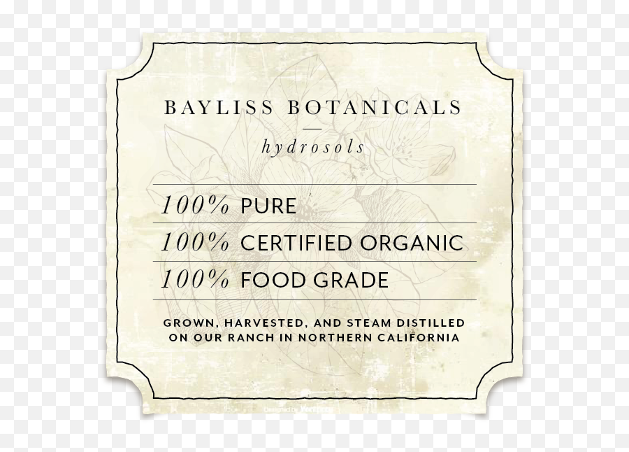 Certified Organic Hydrosolsbayliss Botanicals - Language Emoji,Refreshing Vs. Energizing Emotions